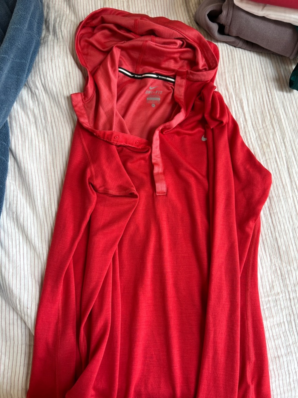 Nike Red Hooded Dri-Fit Pullover